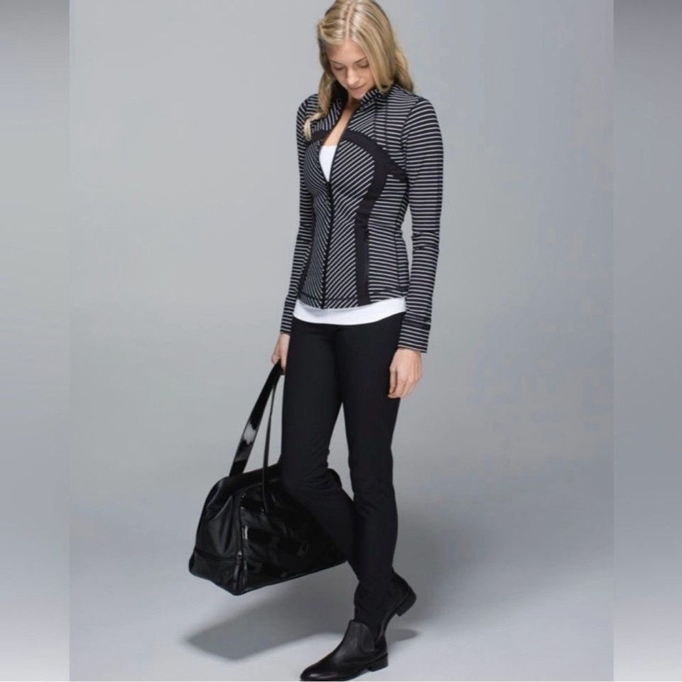 EUC Lululemon Define Jacket Parallel Stripe Black/White/Black Sz 6 eBay