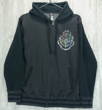 Wizarding World Harry Potter Hooded Sweatshirt Large Full Zip Hogwarts Logo READ