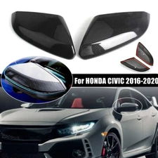 For HONDA CIVIC 2016-2020 Car Carbon Fiber Look Side Wing Mirror Cover Cap Trim