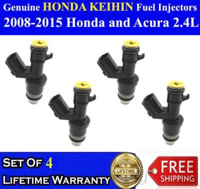 #ad #ad Genuine Set of 4 KEIHIN Honda Fuel Injectors For 2008 2015 Honda and Acura 2.4L $119.00