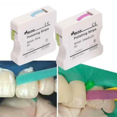 AZDENT Dental Resin Polishing Strips - 6m Roll, 4mm Width, Coarse/Medium Grit (20/30/50μm) For Interproximal Finishing