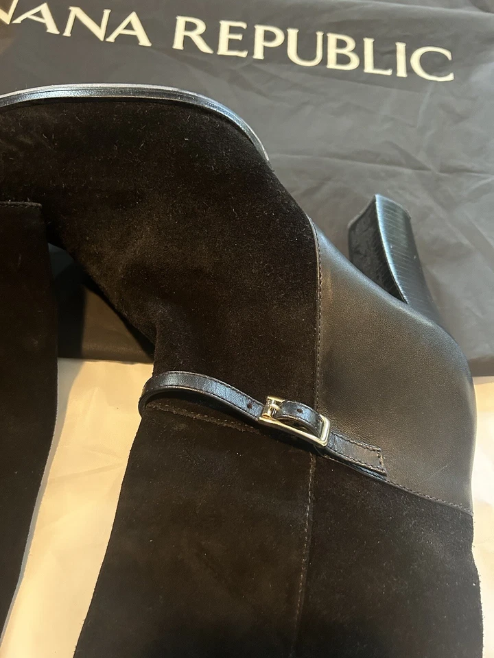 Banana Republic Botas de Gamuza Negras Tacón Hasta la Rodilla para Mujer Talla 8.5 M Foto 4 de 4