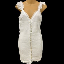 *NWOT* E'tophe Studios Mini Dress Sz Small Womens Sleeveless, Button Up, White