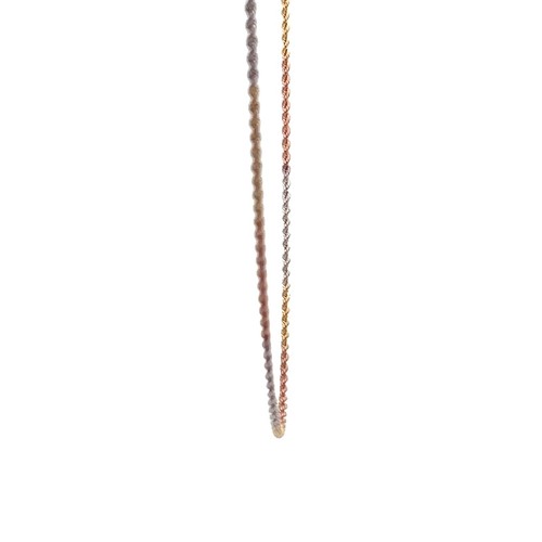 18K White/Yellow/Rose Gold 16″ Necklace Minimalist Unisex Jewelry from Italy - Picture 8 of 10