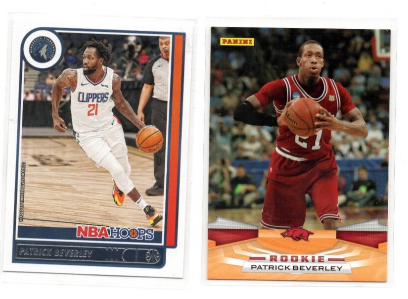2008-09 PANINI PATRICK BEVERLEY  ROOKIE #340 & 2021-22 HOOPS #126   (EX/NM)