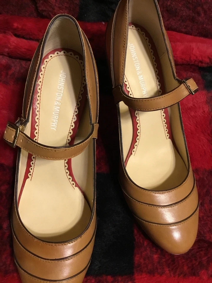 Raro Johnston & Murphy Mujer’s Zapatos Tacones Mary Janes Cuero Talla 6.5 EE. UU. Foto 2 de 4