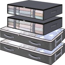 Under Bed Storage Containers 4pack Large Capacity Underbed Storage Bags Organize