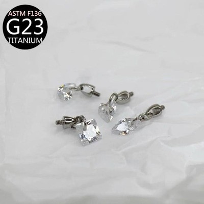 Titanium Alloy Bullet Head Hanging Water Drop G23 Titanium Body Piercing Jewelry