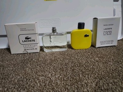 LOT OF TWO LACOSTE ESSENTIAL EDT POUR HOMME (TESTER) 4.2OZ  AND L.12.12 JAUNE