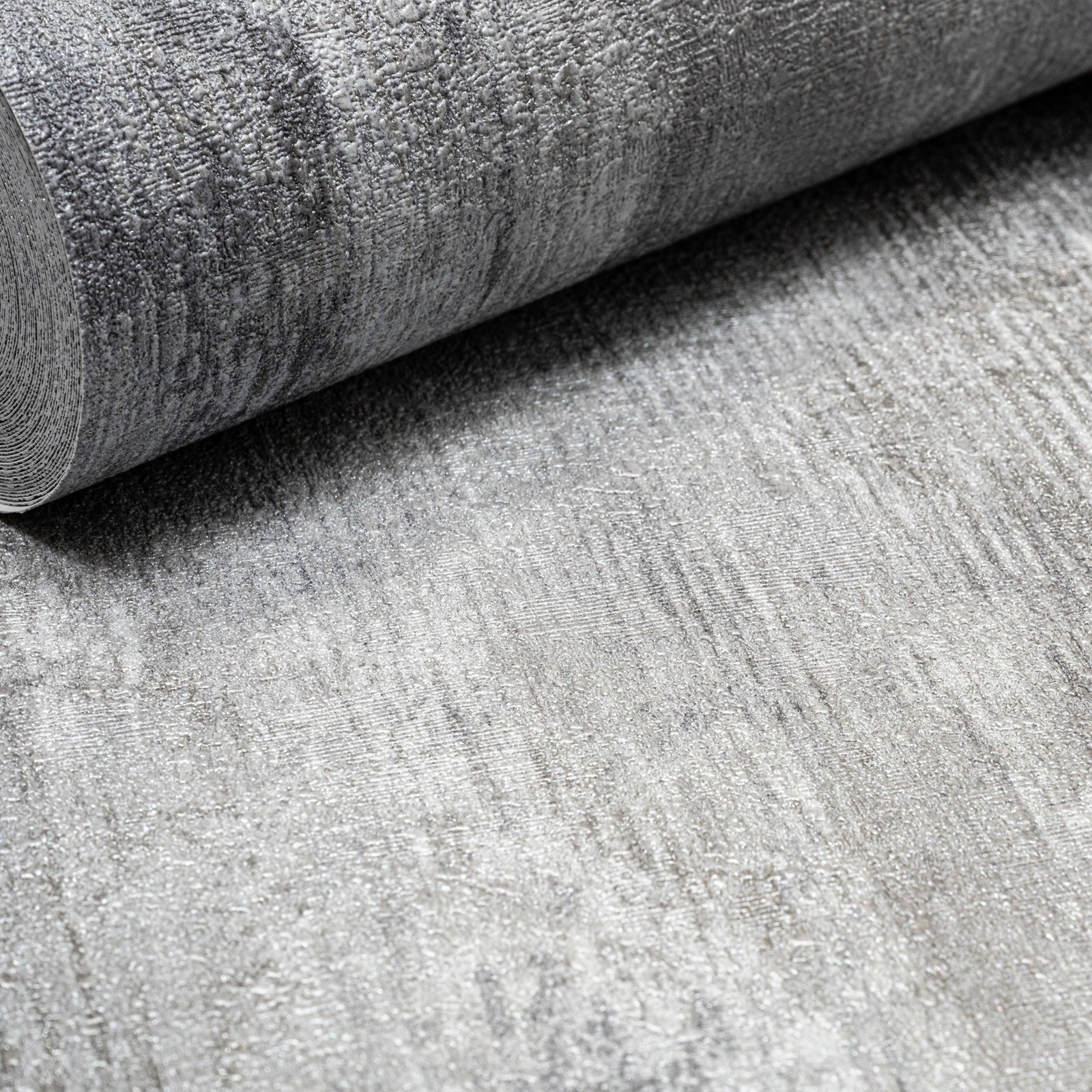 Plain Grey Textured Wallpaper Distressed Stripe Thick Paste The Wall Bedroom