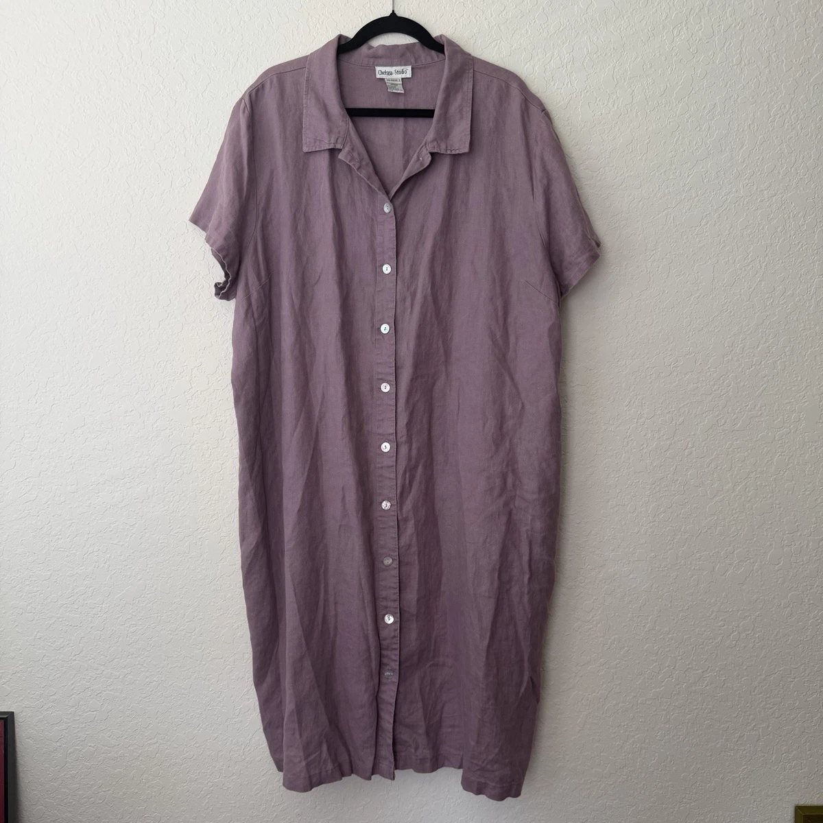 Linen Plus Size Shirt Dresses for sale | eBay