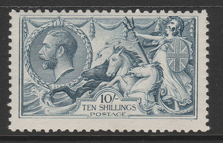 Great Britain 1918 19 BW Seahorse 10s Dull Blue SG 417 N71(1) u/m Cat £850