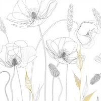 Fototapete Floral Vliestapete Pflanzen Weiß Schwarz Wohnzimmer Schlafzimmer