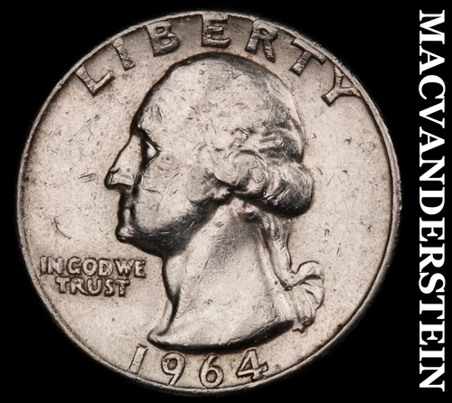 1964 Washington Quarter- Silver- Scarce Better Date No Reserve #J1681