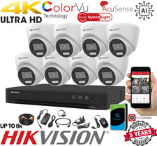 Hikvision 8MP 4K ColorVu CCTV UHD DVR System Security 4K Camera Night Vision Kit
