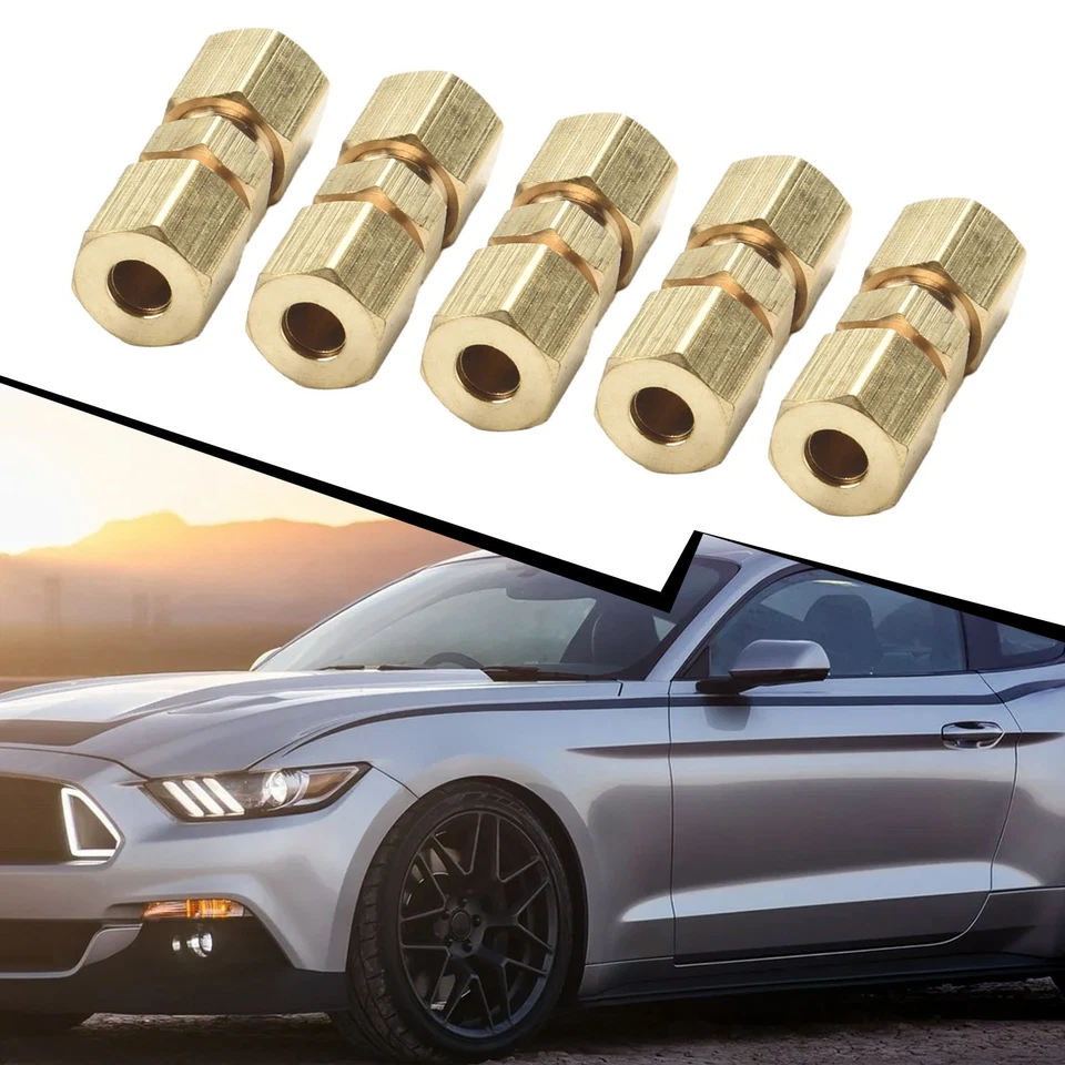 New Practical Brake Lines Union Compression Hydraulic Replacement 5Pcs - Image 2 of 4