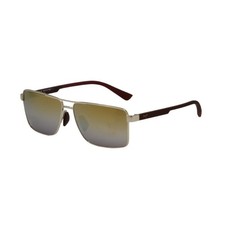 NEW Maui Jim PIHA Polarized Sunglasses Shiny Gold Burgundy Dual Mirror DGS621-16