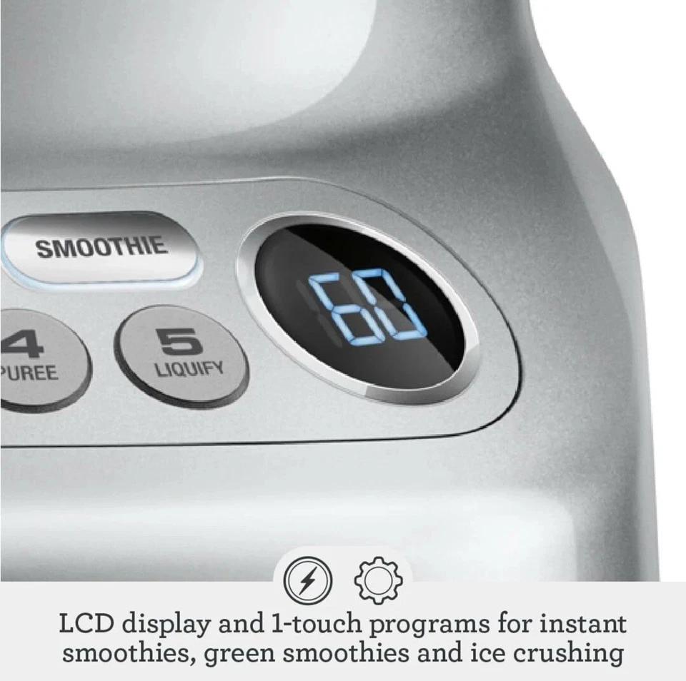 Licuadora de encimera Breville Fresh & Furious plateada BBL620 1100w 5 velocidades probada Foto 3 de 4