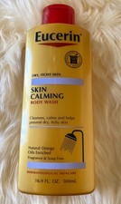 Eucerin Skin Calming Body Wash for Dry  Itchy Skin Fragrance Free, 16.9oz New 