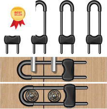 Cabinet Locks for Babies,Child Proof Locks,4 Pack U-Shaped Baby Black