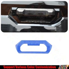 Tailgate Door Handle Bowl Decor Frame For Toyota Tundra 2022+ Blue Carbon Fiber