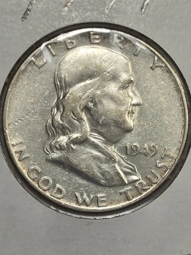 1949 Benjamin Franklin Half Dollar - 90% Silver - Philadelphia Mint - Good Bell