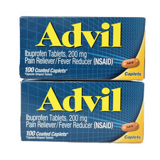 2 PACK Advil Pain Reliever  Fever Reducer 200mg Ibuprofen 100ct EXP 06/2026
