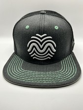 RYTHM Black Trucker Snapback Hat Silver Wave ...