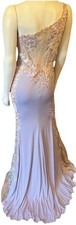 Jovani Style 220490 Lilac Floral Embroidered Gown NWT Size 4 Sheer Side & Back