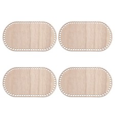 10" x 6" Crochet Basket Bottom, 4Pcs Oval Blank Crochet Base, Brown