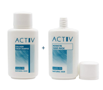 GFH ACTIV Pflegeset Echthaar Perücken Collagen Cream Shampoo + Keratin Hair Mask