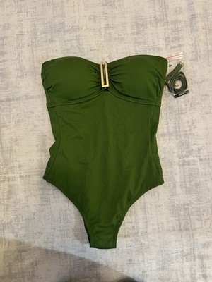 Sofia Jeans by Sofia Vergara Ribbed Nylon One-Piece Swimsuit  Sz XS  