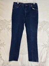Vintage Wrangler Jeans Men's 35 34 Blue Western Dark Wash 947 Straight Leg
