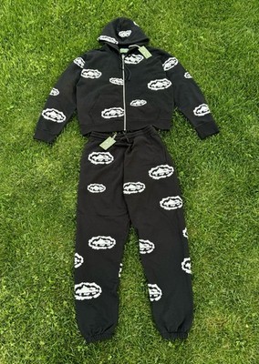 Corteiz × Denim Tears Sweatsuit Very Rare Set Hoodie & Sweatpants Black 