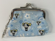 Vintage Power puff Girls Buttercup Mini Coin Purse KEYCHAIN Cartoon Network