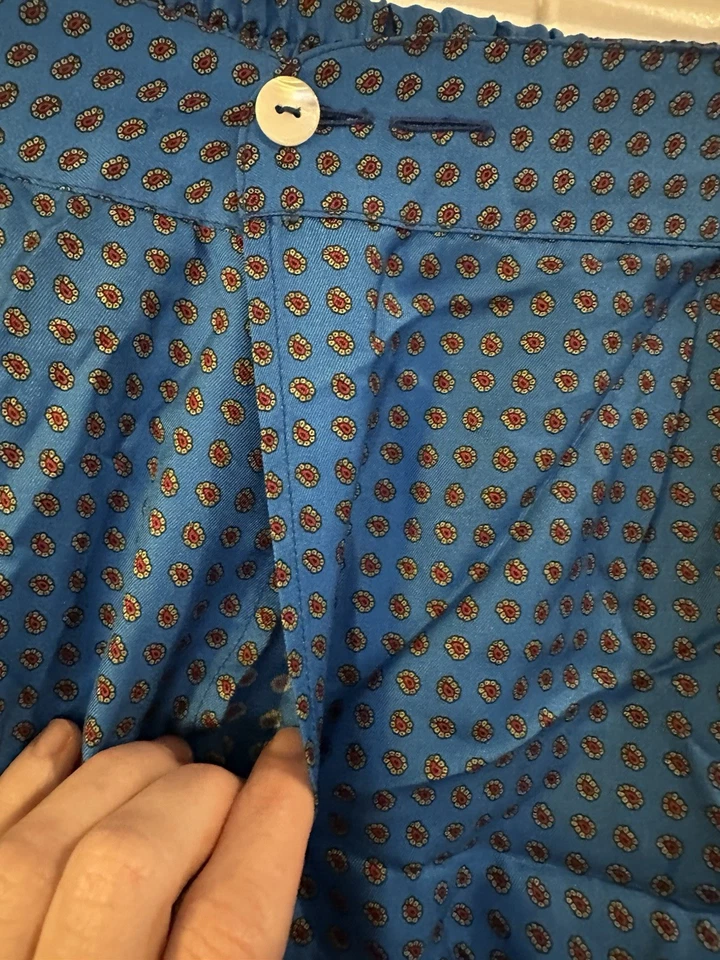 Boxer Victoria's Secret Vintage Etiqueta Dorada 100% Seda Azul Foto 3 de 4