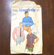 Simplicity 7745 Men s Tapered Sport Shirt Sewing Pattern-No Directions