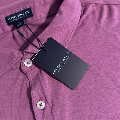 Peter Millar Crown Crafted Men's XL Valencia Purple Journeyman Pima Cotton Polo