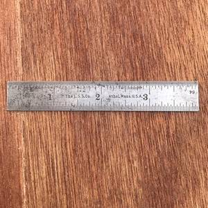 Vintage Starrett No 300, 4 Inch Ruler, Rigid, Tempered, No4 Grad.