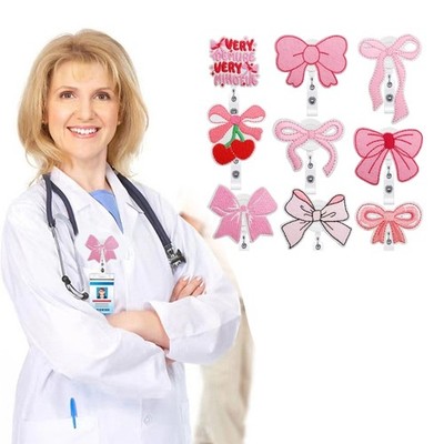 Stylish Badges Holders 9Pcs Polyester Bowknot Clip for Healthcare Workers