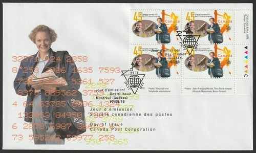 Canada #1657, World Congress of Labour Union, LR PB, First Day Cover, FDC 1997