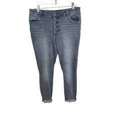 KUT from the Kloth Catherine Boyfriend Jeans gray buttonfly women  s size 8