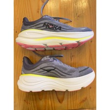 Hoka Bondi 9 NIB Running Shoe Women Sz 7.5B Grey, Pink, Yellow Athletic Sneaker