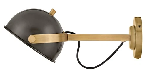 Hinkley Lighting 46470 Spence 7" Tall Wall Sconce - Black / Heritage Brass - Picture 10 of 12