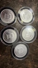 5 x 1oz LIBERTY BELL + EAGLE .999 SILVER ROUNDS A-MARK *LIFE LIBERTY HAPPINESS*