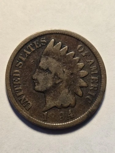 1894 Indian Head Cent 1c Penny - Good Details, Semi-Key Date - Exact Coin Shown