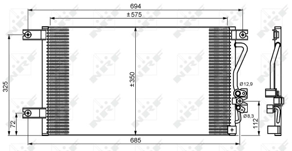 Condenseur climatisation NRF 35756 en aluminium brasé anti-corrosion