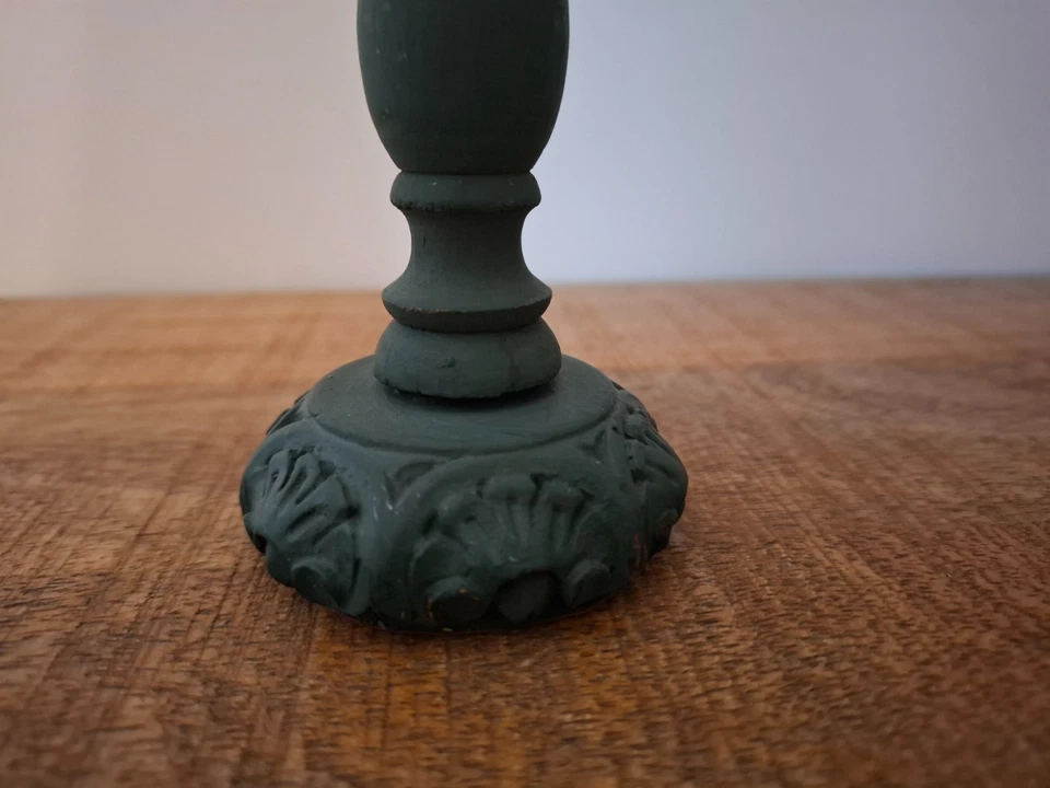 Chapeau Poupée + Porte Chapeau bois sculpté Ancien Vintage  - Photo 3/4