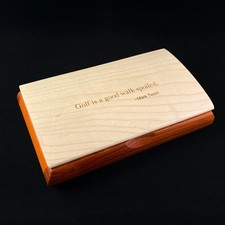 Golf Is A Good Walk Spoiled Quote Box with Curly Maple and Padauk, Made in USA