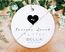 Pet Memorial Ornament, Personalized Pet Christmas Ornament, Forever Loved Rem...